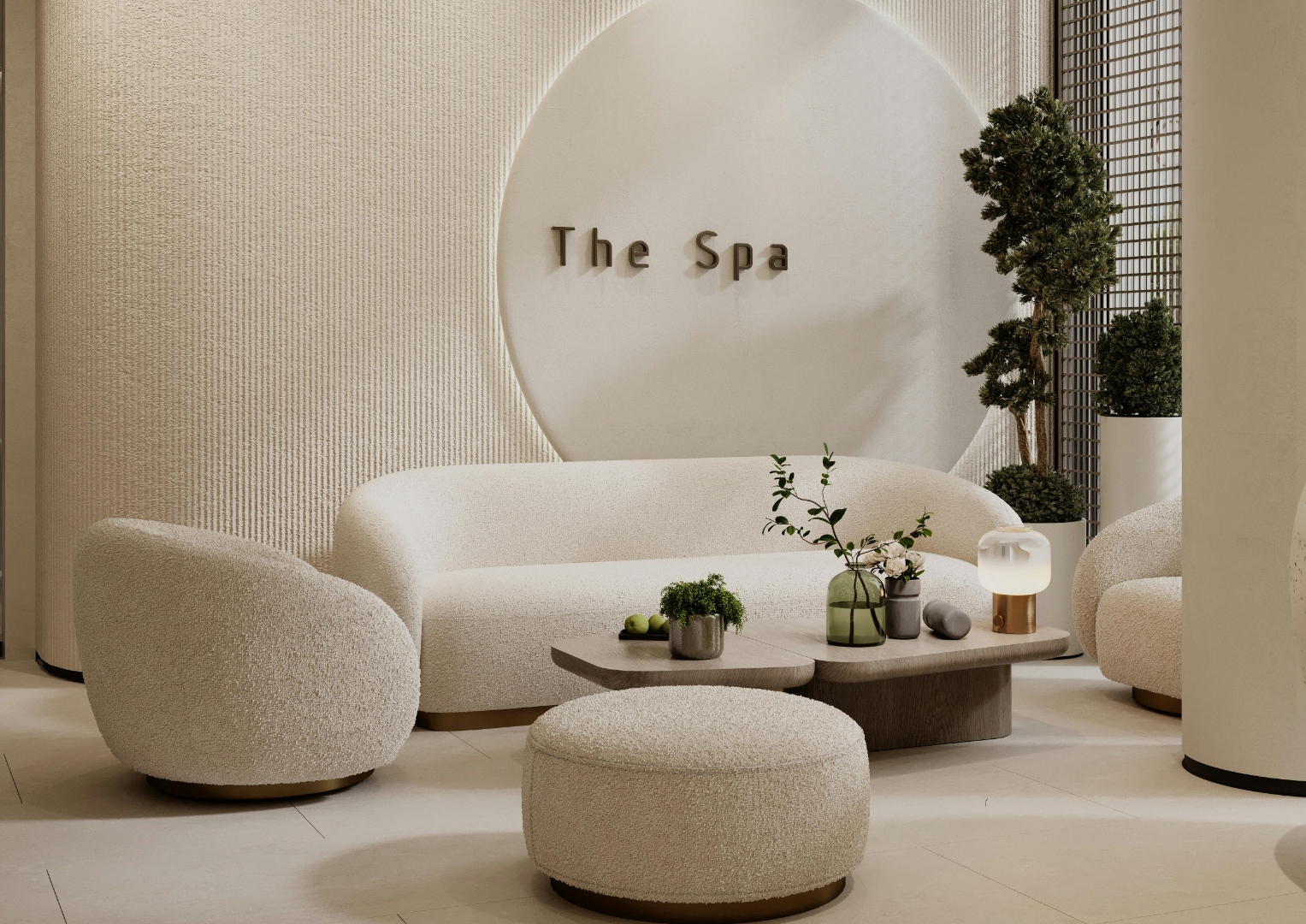 Modern spa and wellness lounge