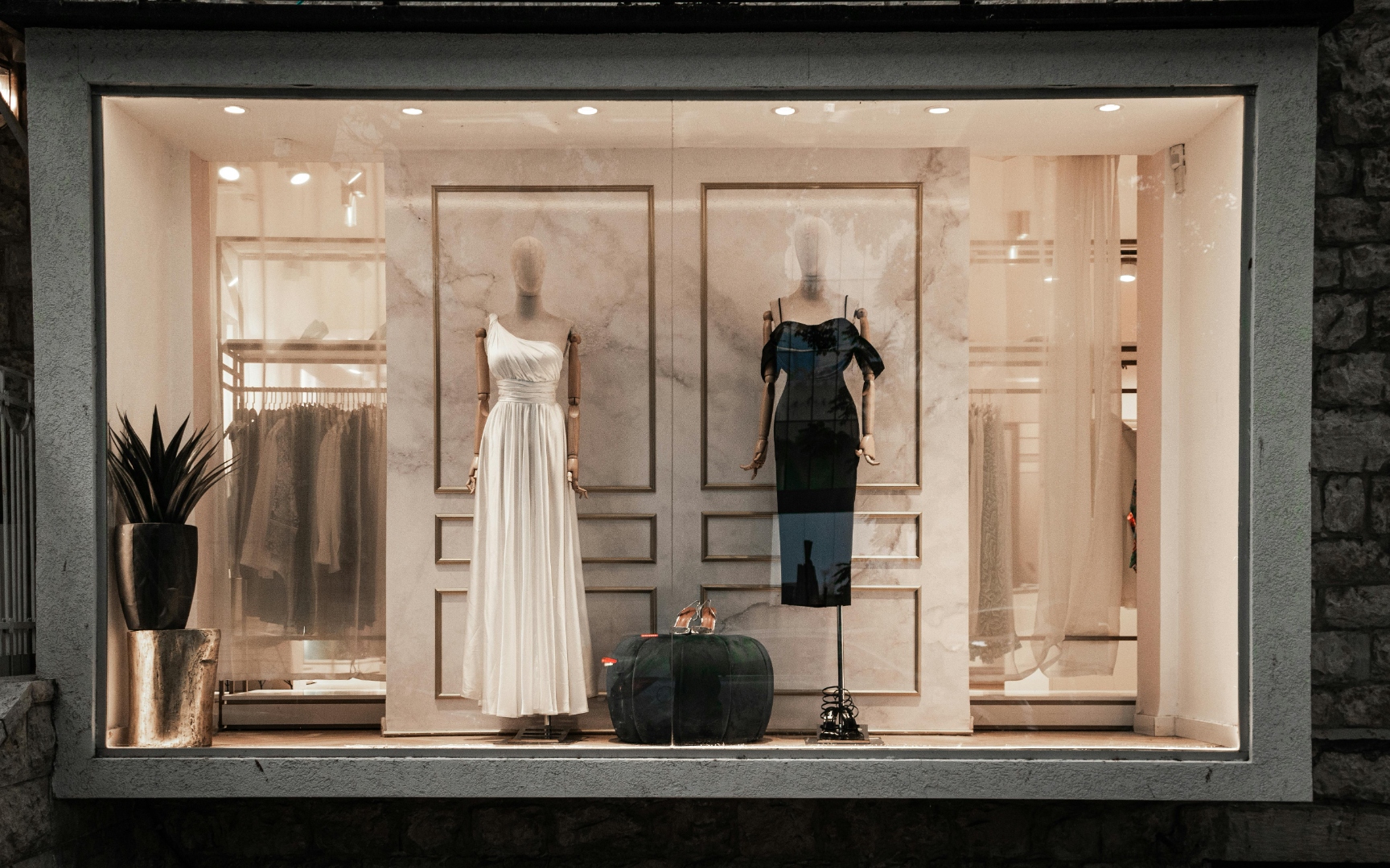 Elegant retail boutique storefront